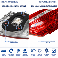 Conjunto de Luces Traseras LED para BMW Serie 7 E65 E66, OE 63216938517 63216938518, Enchufar y Usar, Ajuste Directo, 730i 745i 750i 760i