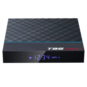 Le plus récent ! Boîtier TV S905X3 T95 MAX PLUS <span class=keywords><strong>Android</strong></span> <span class=keywords><strong>9</strong></span>. Boîtier TV intelligent 4K double bande Wi-Fi T95MAX 4 Go 64 Go, boîtier décodeur de streaming Internet - Product Image 1
