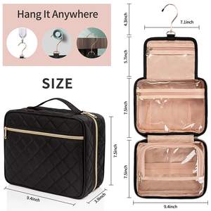 กระเป๋าผ้าไนลอนกันน้ำสำหรับผู้หญิงวัสดุโพลีเอสเตอร์มีซิปคู่ทนทานสำหรับเดินทางใช้ในห้องน้ำโลโก้ได้ตามต้องการ - Product Image 3