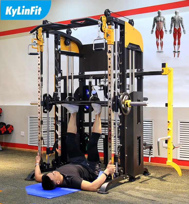 Многофункциональный тренажер Kylinfit, стойка для штанги, тренажерный зал, коммерческая стойка для squat, волновой фитнес-оборудование, Смит-машина