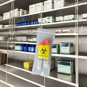 Colección de muestras veterinarias Bolsa con cremallera de riesgo biológico con bolsillo para documentos Bolsa de canguro transparente PE a prueba de fugas para uso en clínica de animales - Product Image 1