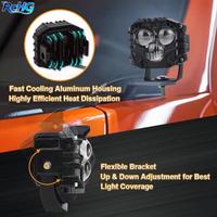 Feux latéraux stroboscopiques blancs et ambre 40W 3500LM IP68 LED, feux de route tout-terrain, faisceau spot, Jeep, camions, ATV, tracteurs, pick-up