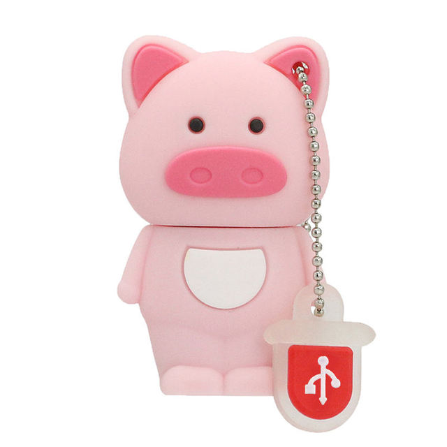Cartoon Pink Pig PVC USB 3.0 & 2.0 Flash Drive Promotional Gift with Dual Interface USB Disk