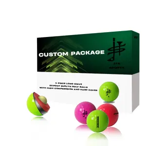Custom Long Drive 3-teilige 4-lagige Dupont Surlyn Golfbälle mit benutzer definiertem Paket