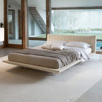 Luxuriöses Modernes Minimalistisches Muscheldesign Stoffbettgestell Kingsize Schlafzimmermöbel
