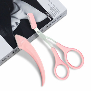 Nouvel ensemble d'outils de toilettage des sourcils en forme de croissant pour usage domestique, avec petit peigne, ciseaux à sourcils, micro-rasoir et - Product Image 2
