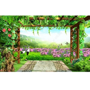 Papel Tapiz 3D Personalizado con Paisaje Natural <span class=keywords><strong>de</strong></span> Viñedo y Flores, Decoración <span class=keywords><strong>de</strong></span> Pared para <span class=keywords><strong>TV</strong></span> - Product Image 6