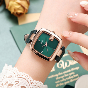 Reloj de pulsera de cuarzo para mujer con esfera grande, correa de cuero de alta gama, resistente al agua. - Product Image 4