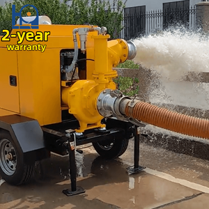 8 10 12Inch Zelfaanzuigende Dieselmotor Afvalwater Centrifugaalpomp Met Wielen Aanhangwagen Voor Irrigatie Overstromingsbeheer Drainage - Product Image 1