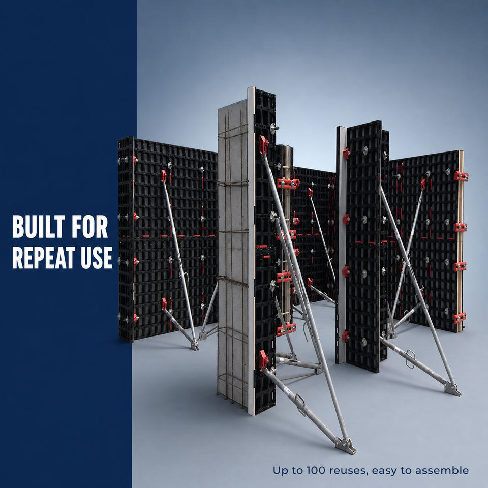 Form Work Waterproofing Reusable Plastic Concrete Column Formwork Lightweight Waterproof Panel ...