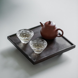 Ebony Square Teapot Stand Solid Wood Dry Brewing <b>Tea</b> <b>Tray</b> Japanese Wabi Sabi Style Small <b>Tea</b> Table For Afternoon <b>Tea</b> - Product Image 2