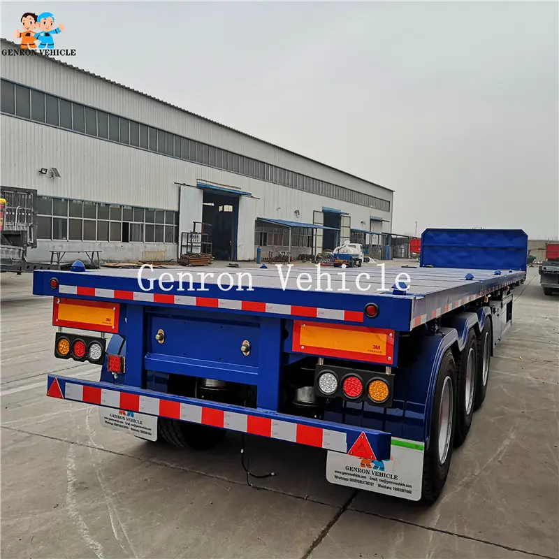 2021 Chất Lượng Cao Bán Trailer Loại 3 Trục 40ft /20 Ft Tipping Chassis/Container Tipper Trailer Với Thủy Lực Từ Genron Vehi