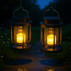 Lámparas Solares de Jardín, Plástico Negro, Luz LED Cálida, Colgantes para Interiores y Exteriores, IP65, Tamaño Pequeño - Product Image 2