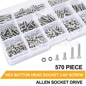 570Pcs 304 Stainless Steel M3 Screws <b>Set</b> Pan Round Head Hex Bolts Nuts Washers Kit With <b>Screwdriver</b> <b>Bit</b> Tool <b>Set</b> - Product Image 4