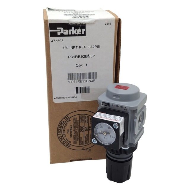 P31RB92BN3P Pneumatic Regulator, 300psi Max, 0-60psi Range, 1/4in NPT Industrial Automation PAC PLC Controller