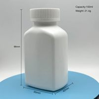 En stock, contenants d'emballage pour capsules et pilules de produits médicaux à large ouverture avec bouchon à vis