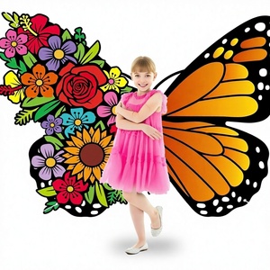 Nueva Promoción 2025, Fondo Decorativo de Alta Calidad con Diseño de Alas de Mariposa, Decoración con Flores de Monarca Naranja para Fiestas de Cumpleaños - Product Image 1