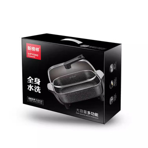 New Model X1414 Electric Hot Pot Square Non-stick Maifan Stone Color Multifunctional Cooker - Product Image 4