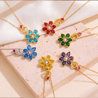 Collier le plus vendu : Collier coloré en forme de goutte d'eau et de pétale de fleur pour femme, chaîne de clavicule fraîche et délicate