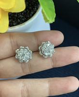 OEM 925 Silber Mehrschichtige Blumen-CZ-Ohrringe für Bräute, Hochzeiten, Bankette, Großhandel Hochwertiger Schmuck für Damen