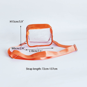 Keymay bas quantité minimale de commande brillant métallique en cuir PU noir vert bleu <span class=keywords><strong>Royal</strong></span> clair téléphone sac à main stade approuvé femmes filles clair stade sac - Product Image 2