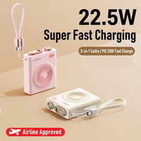 Powerbank Portabel Super Cepat Isi Daya 22.5W, Baterai Mini Kecil dengan Layar LED Digital, Disetujui Maskapai Penerbangan untuk Aktivitas Luar Ruangan