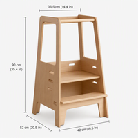 Tour d'apprentissage en bois pour tout-petits, escabeau de cuisine pliable, tour d'aide Montessori avec garde-corps de sécurité pour enfants