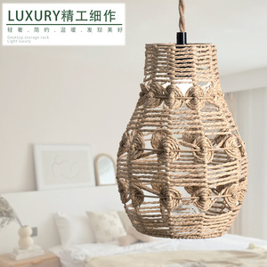 Rattan Pendant Lamp E27 Round <b>Led</b> <b>Light</b> <b>For</b> Bedroom Living <b>Room</b> Decorative Lighting - Product Image 1