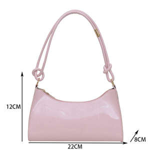 กระเป๋าถือสะพายไหล่ผู้หญิง ดีไซน์ฝรั่งเศสแบบใหม่ วัสดุ PU พร้อมซิป - Product Image 5