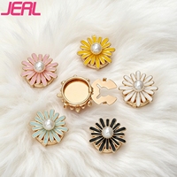 Vente directe usine – Cache-boutons métalliques en forme de fleur de 23 mm, multicolores, à clipser sur chemise, cardigan, ou comme boutons de manchette détachables