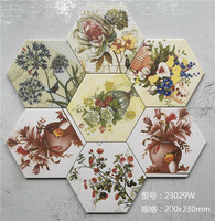 Mosaïque hexagonale en céramique 200x230mm 9mm - Résistante à l'usure et antidérapante pour les murs intérieurs, les crédences de cuisine et les entrées de maison