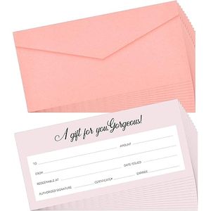 Buoni Regalo per Aziende 4,7 X 2,4 Pollici con Buste, Carte Vuote con Nome e Indirizzo, Voucher - Product Image 1