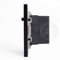 Belle prise en plastique noir à 5 broches Smart 220V AC Double prise USB pour villas maisons hôtels appartements-Max. Courant 10A
