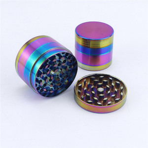Wholesale 40mm/50mm Herb Grinder OEM/ODM Custom Logo Hologram Colorful 4 Layer Zinc Alloy Metal Tobacco Grinder - Product Image 2