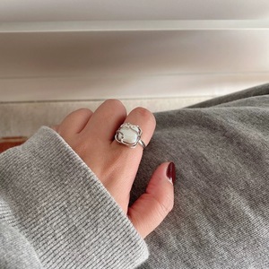 Bague en argent sterling S925 avec perle, design ouvert, pour le doigt index des femmes, à porter au quotidien - Product Image 5