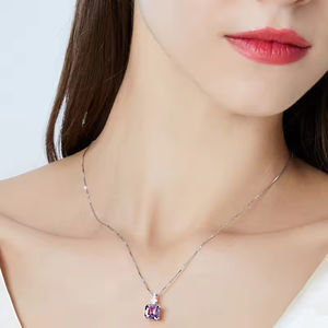 Joyería fina, cadena de caja de Plata de Ley 925, collar con abalorio de <span class=keywords><strong>morganita</strong></span> de 8mm con corte Asscher - Product Image 6