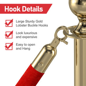 레드 벨벳 스탠션 로프, 군중 통제 벨벳 로프, 안전 줄서기 장벽 스탠션 로프는 파티 및 레드 카펫에 적합합니다 - Product Image 2