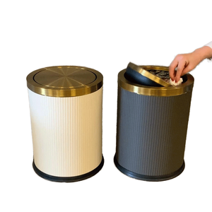 <span class=keywords><strong>Poubelle</strong></span> ronde debout intelligente avec couvercle à pression <span class=keywords><strong>Poubelle</strong></span> de cuisine domestique en plastique 10L Corde à tirer - Product Image 4