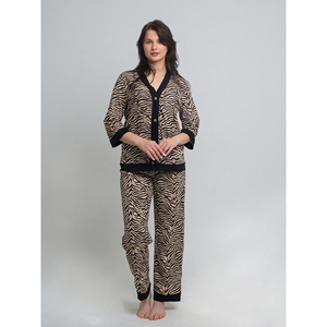 Wholesale ODM 100% Cotton Elegant Pajama <b>Set</b> Comfortable Sizes 48-66 Soft Brushed Warm <b>Sweater</b> Trousers Homewear Long Sleeves - Product Image 2