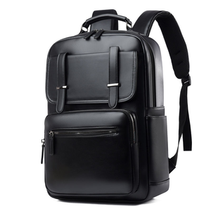 Sac à dos pour ordinateur portable en <span class=keywords><strong>cuir</strong></span> PU imperméable de haute qualité pour hommes, sac d'école simple pour étudiants - Product Image 3