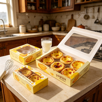 Ensemble de boîtes à tartelettes personnalisées, boîte à pâtisserie en papier OEM ODM avec fenêtre pour 2/4/6 cavités, emballage pour boulangerie