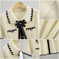 Robe chic et élégante décontractée à col polo, à manches courtes, en viscose, coupe trapèze, printemps/été, tricot pour femmes