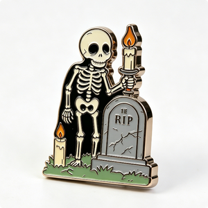 All Saints' Day Black Cat Graveyard Hard Enamel Metal <b>Pin</b> Halloween Souvenirs Irregular Shape Silver Plated Zinc Alloy - Product Image 6