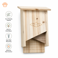 Nichoir à chauves-souris en bois massif naturel pour l'extérieur, sanctuaire pour chauves-souris, décoration de jardin écologique