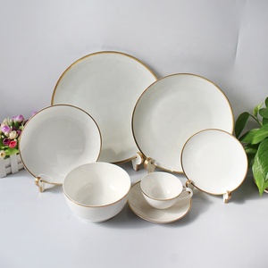 <span class=keywords><strong>Set</strong></span> di <span class=keywords><strong>Piatti</strong></span> in Ceramica JK per Ristoranti, <span class=keywords><strong>Piatti</strong></span> Rotondi Personalizzati, <span class=keywords><strong>Set</strong></span> da Cena in Porcellana Bianca con Bordo Dorato, Economico - Product Image 6