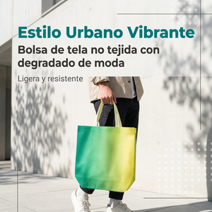 Bolsa Tote No Tejida con Diseño Degradado de Moda, Gran Capacidad para Libros y Documentos, Se Puede Personalizar - Product Image 1