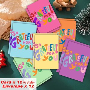 Cartes <span class=keywords><strong>de</strong></span> remerciement en vrac personnalisées assorties avec enveloppes kraft en carton premium pour cadeaux d'affaires et <span class=keywords><strong>de</strong></span> shopping - Product Image 2