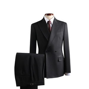 Ensemble de costume d'affaires haut de gamme pour homme, design personnalisé, infroissable, couleur unie, simple boutonnage, revers à revers pointus ornés de perles, 2 pièces - Product Image 6