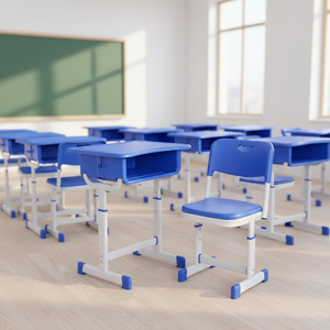 Meubles d'école <span class=keywords><strong>primaire</strong></span>, table d'étude et chaise réglables pour un seul élève, ensemble table et chaise pour l'école - Product Image 4