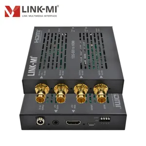 Convertidor LINK-MI 12G-SDI a HDMI, 4K2K @ 60Hz, 18G, con extracto de audio a salida analógica, interruptor DIP, control de 4 canales, 3G-SDI